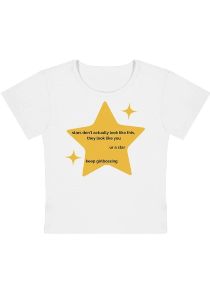U R A Star Y2K Baby Tee