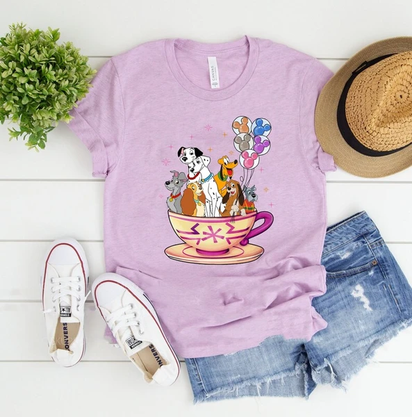 Disney Dog Shirt, Disney Teacup Shirt, Disney Balloon Shirt, Disney Friends Shirt, Lady and Tramp Shirt, Disney Character Shirt,XT-042710