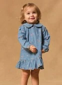 Robe en denim fleuri