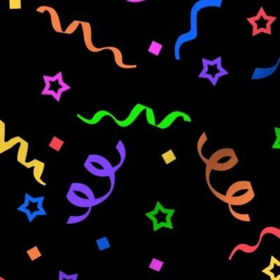 Clowncore Neon Rainbow Confetti and Fabric | Spoonflower