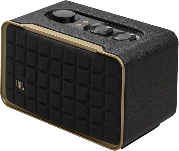 JBL Authentics 200 Enceinte Smart Home avec WiFi, Bluetooth et assistants vocaux, design rétro, noire