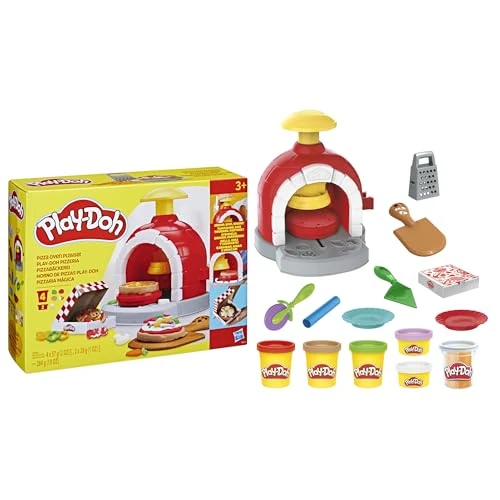 Play-Doh Kitchen Creations Pizza Oven Playset with 6 Cans of Modeling Compound and 8 Accessories