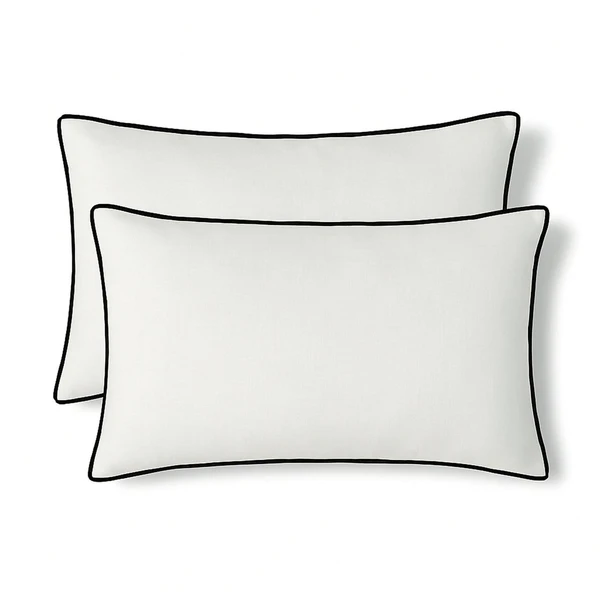 Lot de 2 housses de coussin toile de coton JULES