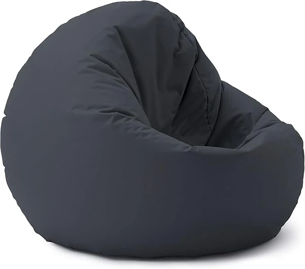 Lumaland Pouf pour Enfants & Adultes avec Fonction 2 en 1 pour s'asseoir & s'allonger | Ø 120x75 cm Fauteuil pour Salon & Extérieur | Facile d'entretien grâce à la Housse Amovible | Gris Acier