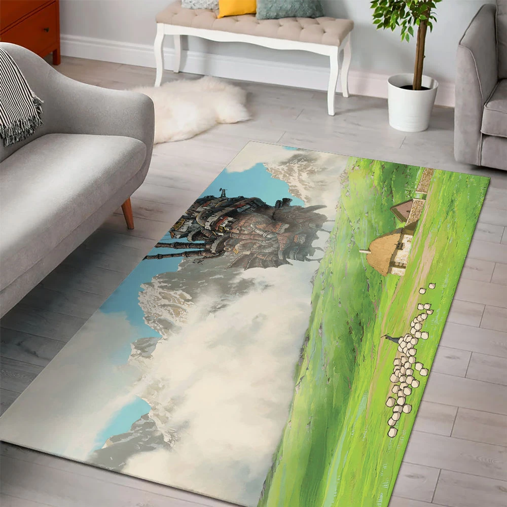 Howl's Moving Castle Rug Miyazaki Anime Gift Fantasy Studio Ghibli Print Decor