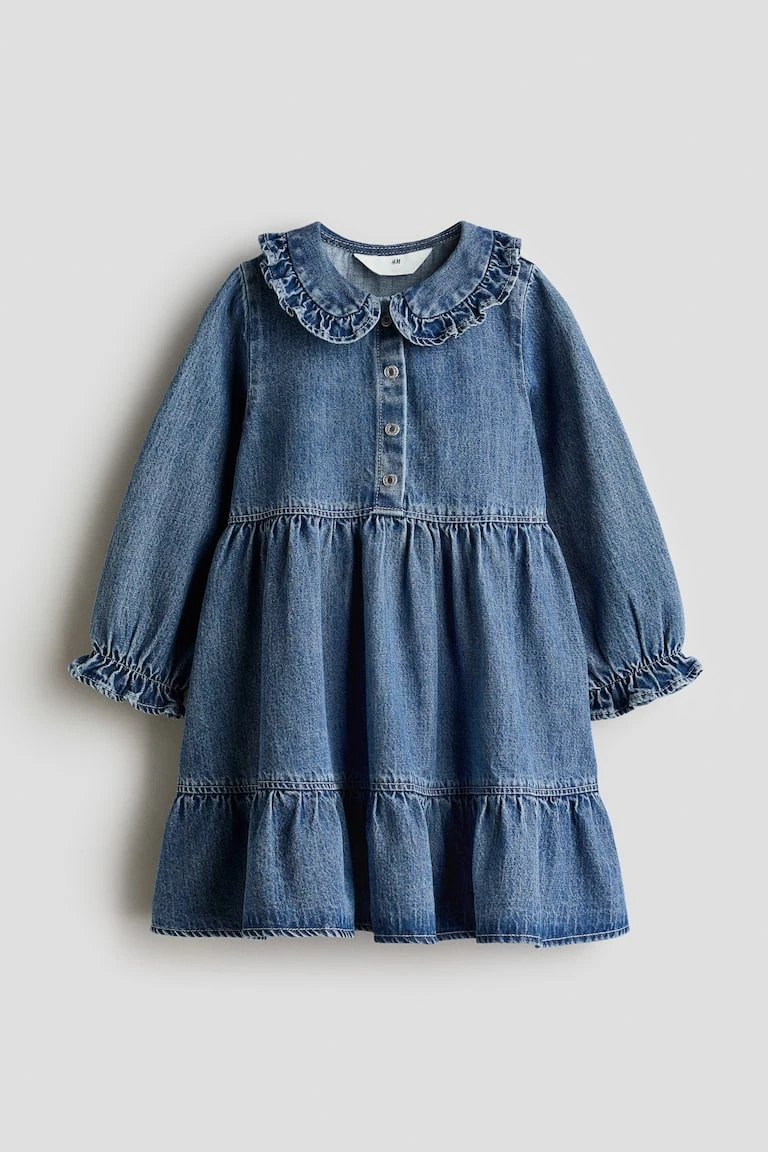 Robe en denim avec col