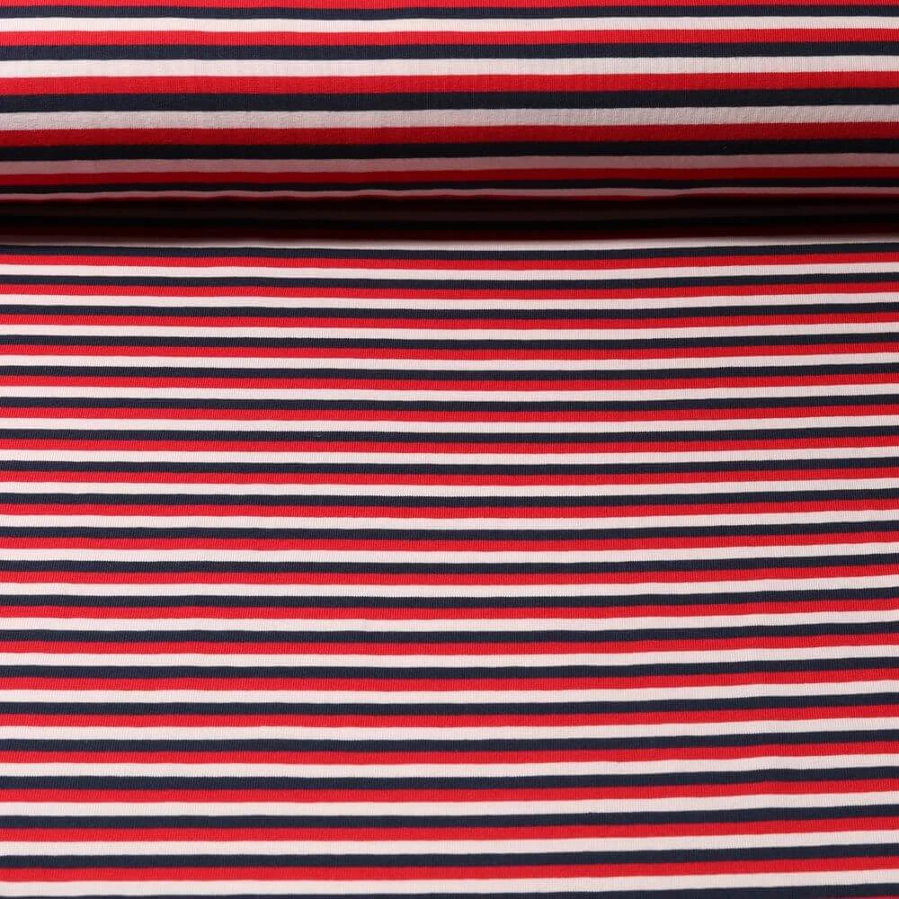 Jersey - Rayures Rouge Multicolore Teinté dans la masse