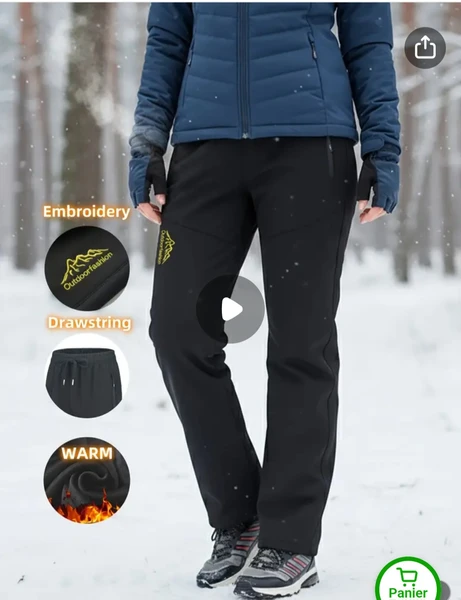 pantalon dextérieur dhiver femme leggings thermiques noirs à - Temu France