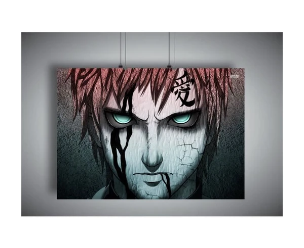 Poster Gaara Sang Combat Naruto Anime Manga Wall Art  - A3 (42x29,7cm)