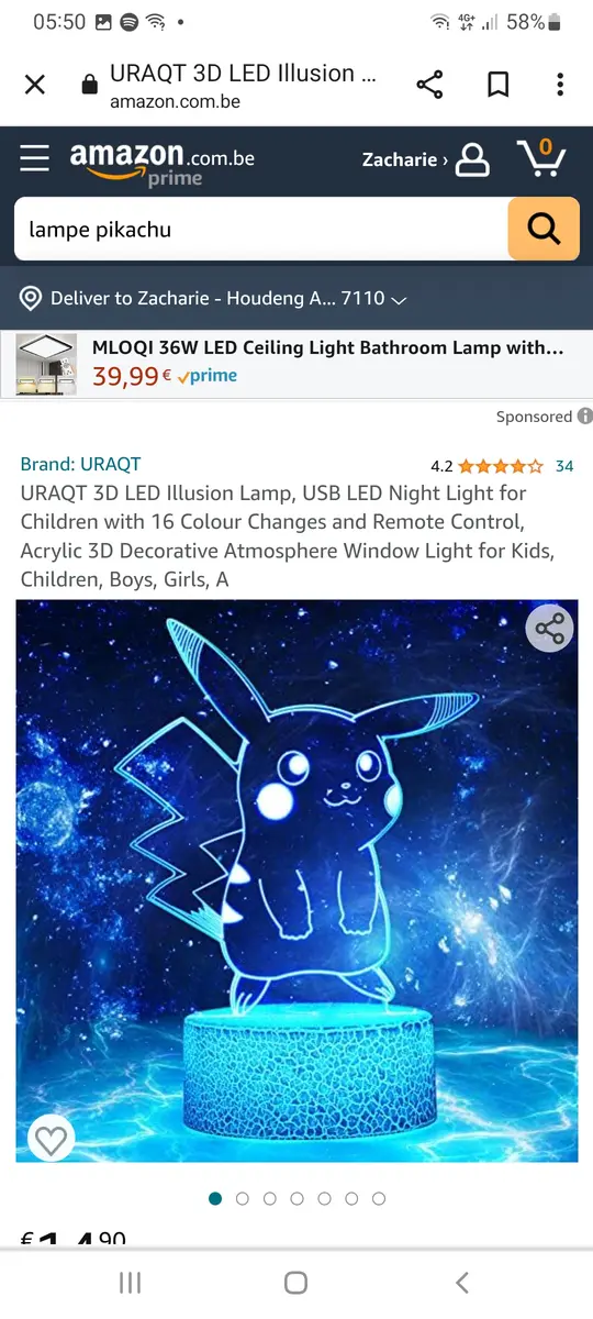 Lampe pikachu