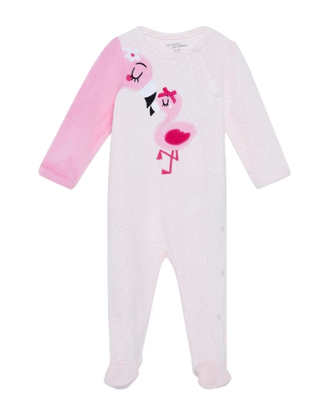 Grenouillère bébé fille en velours rose : Grenouillère, Pyjama bébé | DPAM