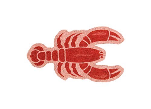 fisura. DM1000 Paillasson Forme Homard Lobster Rouge orangé Fibre de Coco et PVC Latex H1,5 x 40 x 70 cm