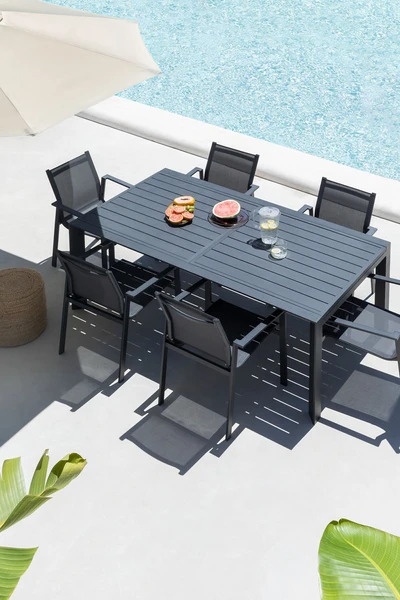 Table de jardin rectangulaire 180-240x100 cm extensible en aluminium Starmi