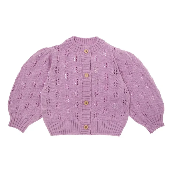 Tocoto Vintage - Cardigan Maille Fleurs - 	Lilas | Smallable