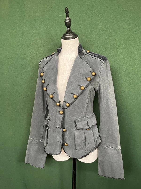 Onyx blazer cotone grigio- nero S