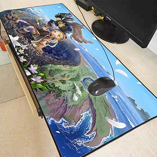 Made in Abyss Grands Tapis de Souris Anime Gamer Bord Verrouillage Dessin Animé Clavier Jeu Tapis Bureau Tapis Jeu 600x300x3mm