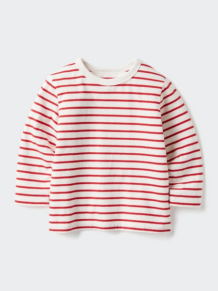 T-shirt en coton (Manches longues, Rayé)