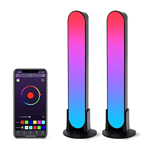 ZUUKOO LIGHT Smart Lampe Bureau, RGB, Connectée avec 19 Modes Dynamiques et Modes de Synchronisation de la Musique, Gaming, Barre LED, Lumière D'ambiance pour TV, PC, Chambre