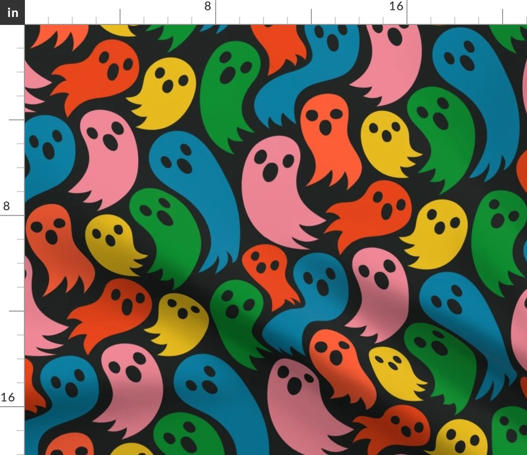 Spooky Ghosts - Halloween Spirits - Fabric | Spoonflower