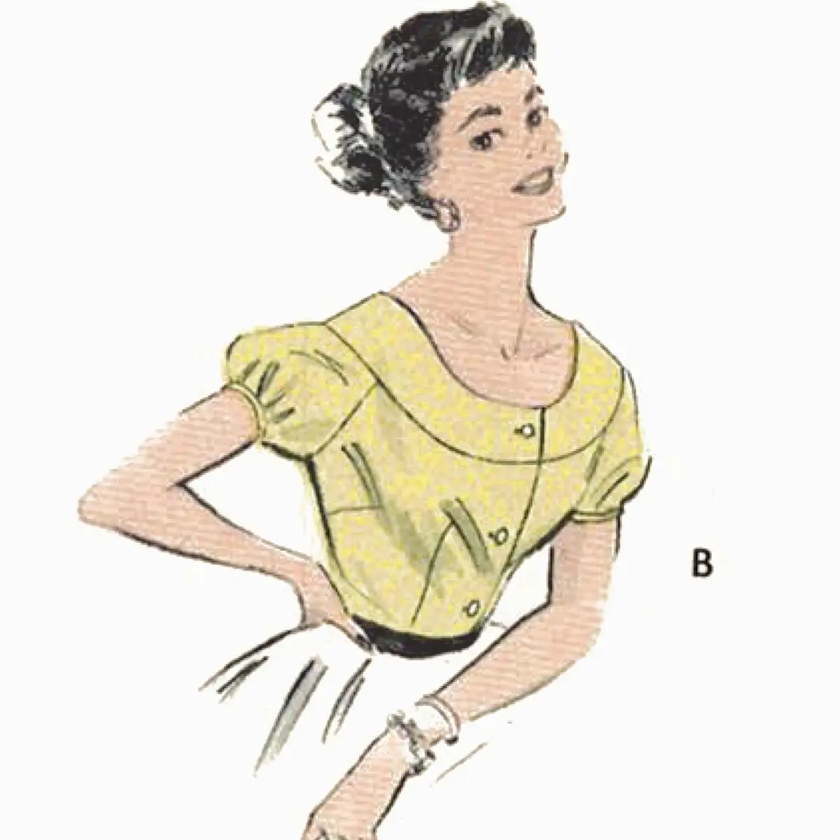 Modèle de couture des années 1950 : Chemise Rockabilly, Blouse - Multi-tailles -