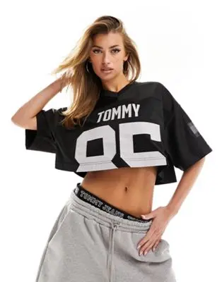 Tommy Jeans - Remastered - Crop top en jersey - Noir