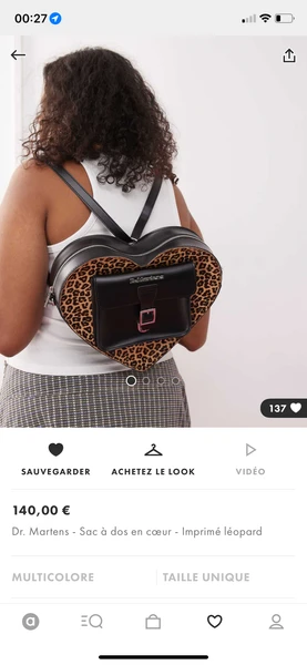 Dr. Martens - Sac à dos en cœur - Imprimé léopard