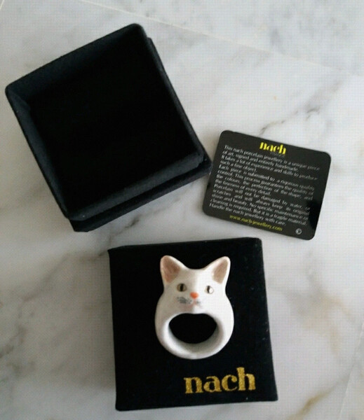 Bague chat blanc  nach