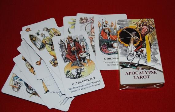 Jeu de cartes de tarot pour la voyance. Illustré de tarot. Set de cartes de tarot. Roue de la fortune. Jeu complet de cartes de Tarot