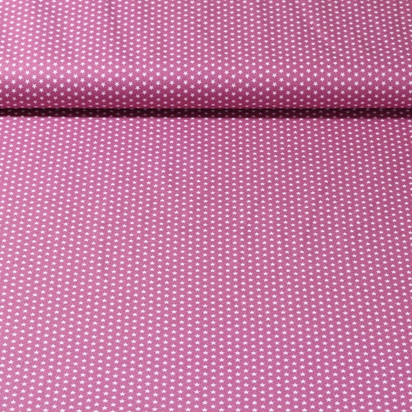 Popeline de coton Stella - Mini étoiles Mauve Blanc