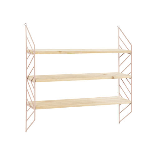Étagère murale en pin et métal rose | Maisons du Monde