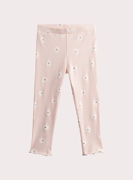 Legging rose clair à imprimé fleuri pour fille