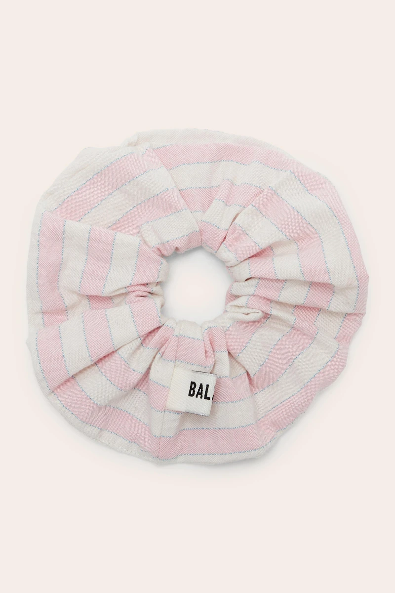 Chouchou Billy XL rayures rose et blanc