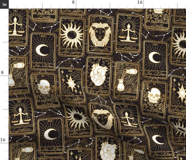 Tarot and Constellations (Medium Scale) Fabric | Spoonflower