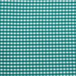 Tissu Popeline Coton mercerise motif vichy 3 mm emeraude