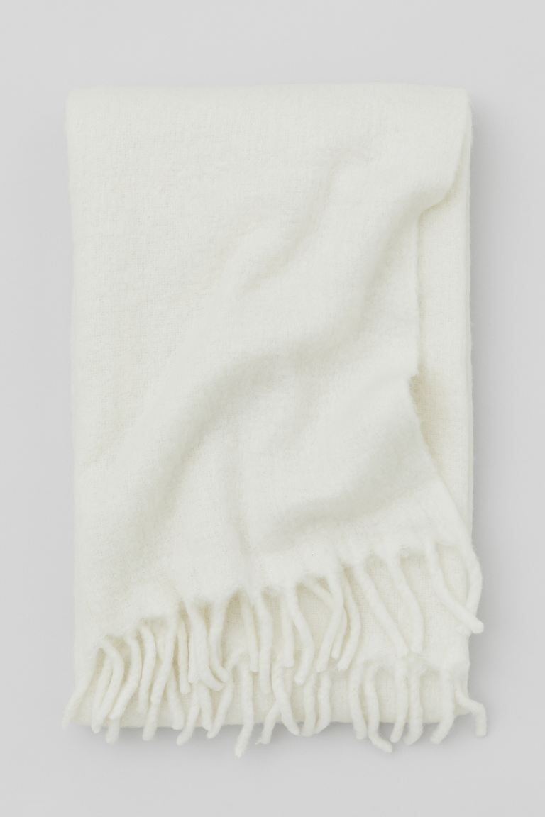 Plaid doux en laine mélangée