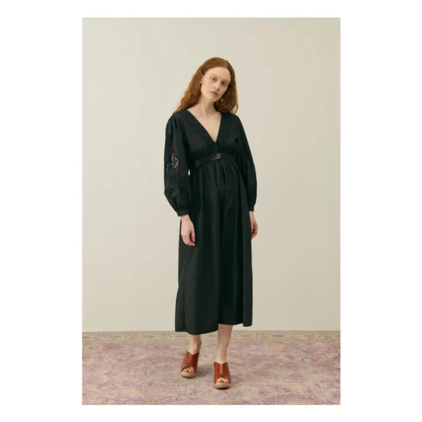 Robe Dahlia Coton Bio - Collection Femme | Noir