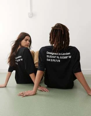 COLLUSION - T-shirt unisexe avec logo - Noir