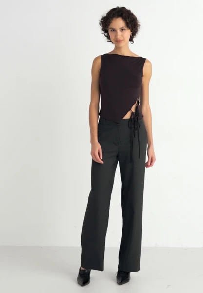TAYLA SIDE TIE - Débardeur - dark burgundy