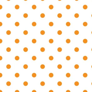 White With Orange Dots - Large (Fall Fabric | Spoonflower