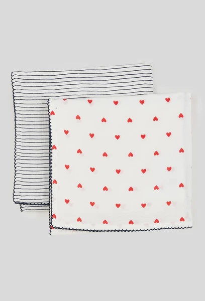 Lot de 2 langes imprimés en gaze de coton BIO GOTS