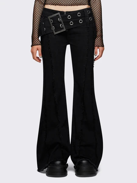 Gia Belted Flared Jeans