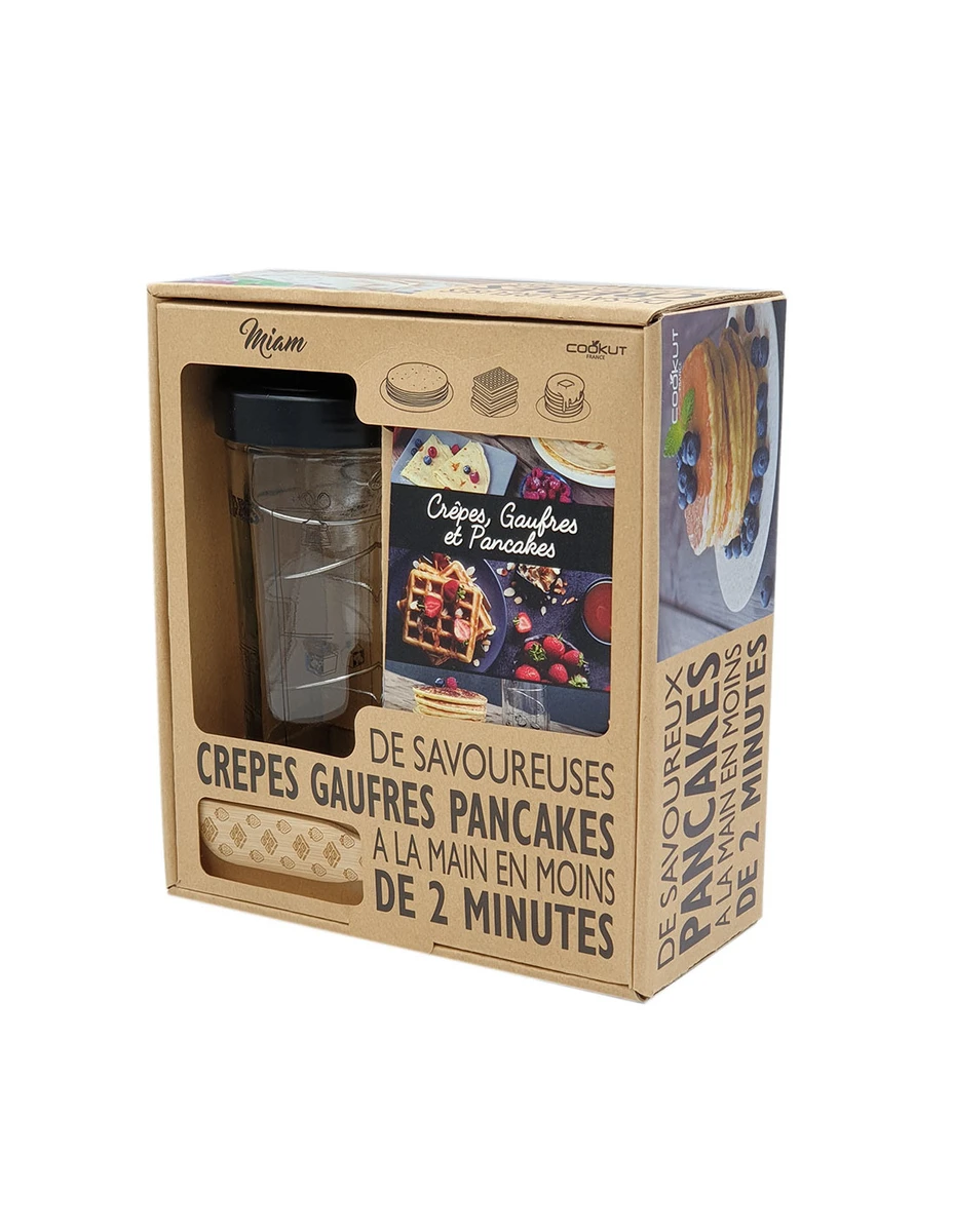 Coffret shaker à crêpes, pancakes, gaufres et tartineur