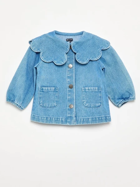 Chemise en denim avec col claudine
