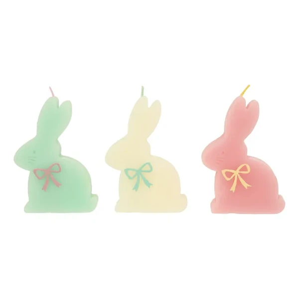 Bougies Lapin - Set de 3 | Pastel