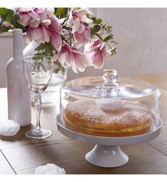 Serviteur à gâteaux avec cloche en verre