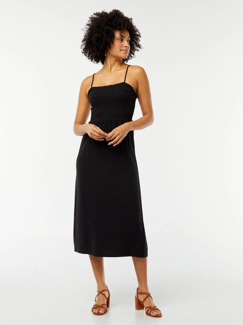 Robe fluide en lin mélangé
