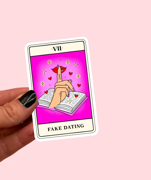 Fake dating tarot Card Sticker | book lover | bookish gift | book sticker | bujo | book tropes