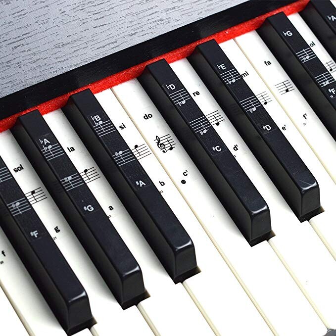 Autocollant de clavier de piano transparent 88 touches autocollant
