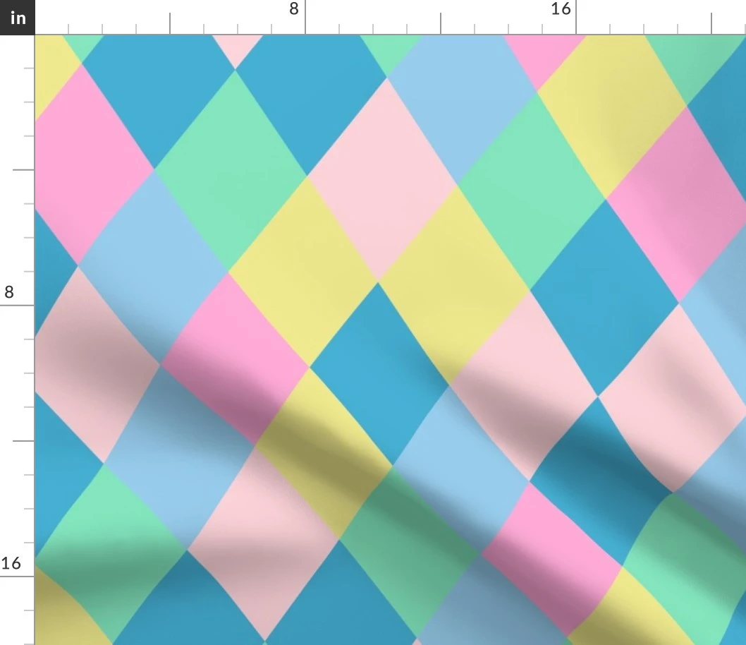 Boardwalk Harlequin in Taffy Rainbow Fabric | Spoonflower