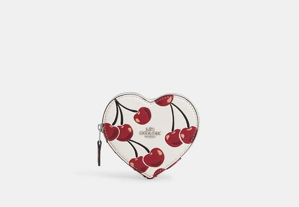 COACH® FR | Porte-monnaie cœur avec imprimé cerise
